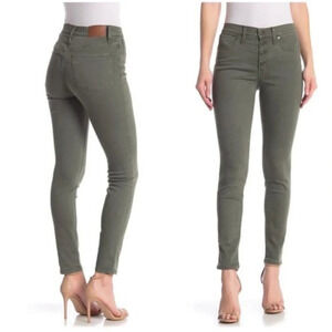 Madewell 9" High-Rise Skinny Exposed Button Fly Jeans in Green - Size 24